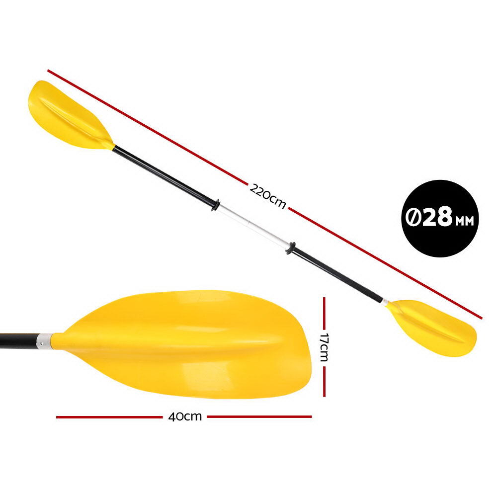 Premium 220cm Kayak Oar Paddle- Yellow