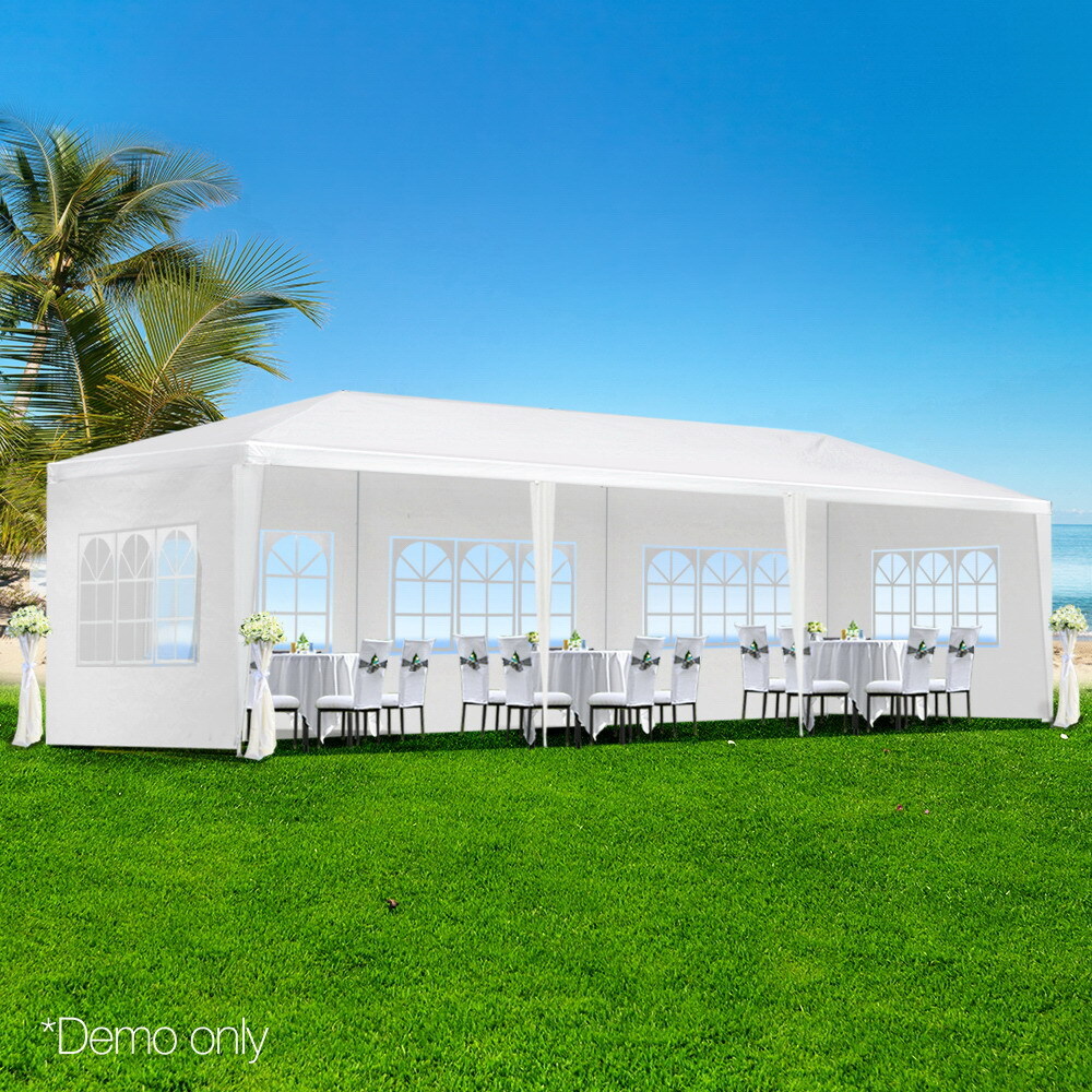 Instahut Gazebo 3x9m Outdoor Marquee side Wall Gazebos Tent Canopy ...