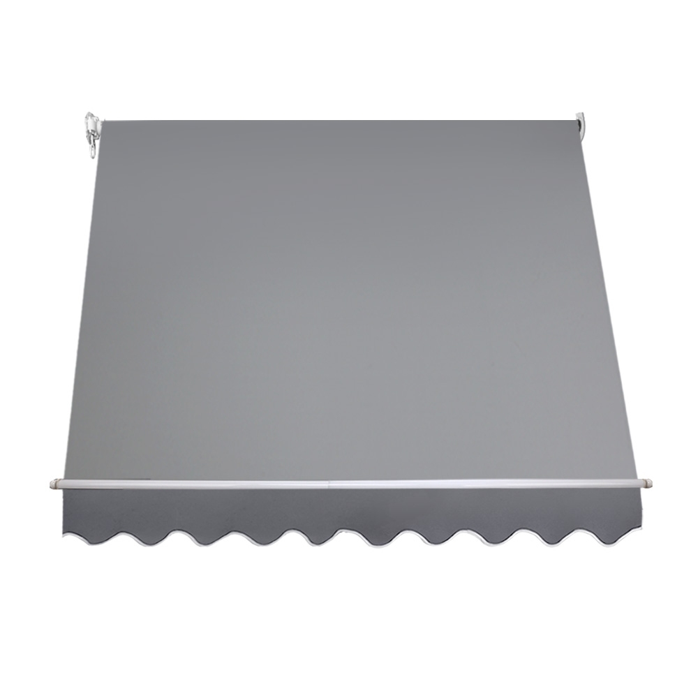 Instahut 2.4m x 2.1m Retractable Straight Drop Roll Down Awning - Grey