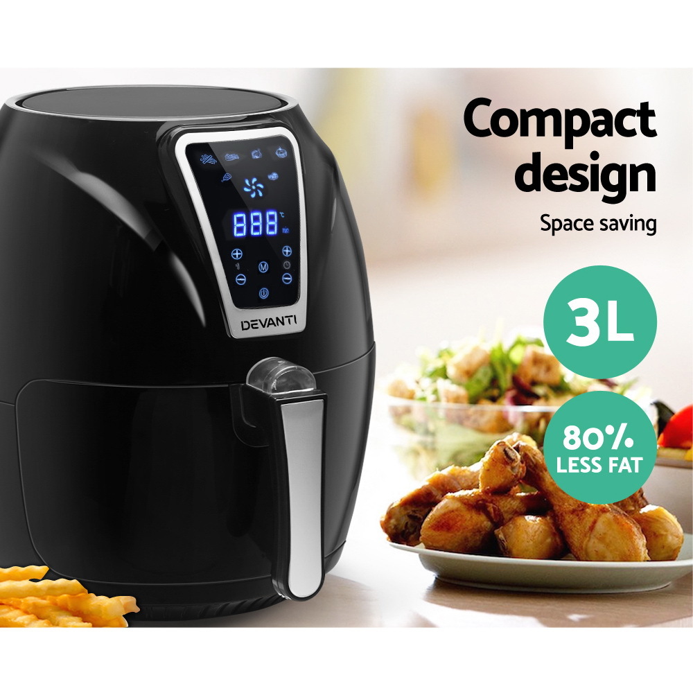 Devanti 3l Lcd Air Fryer