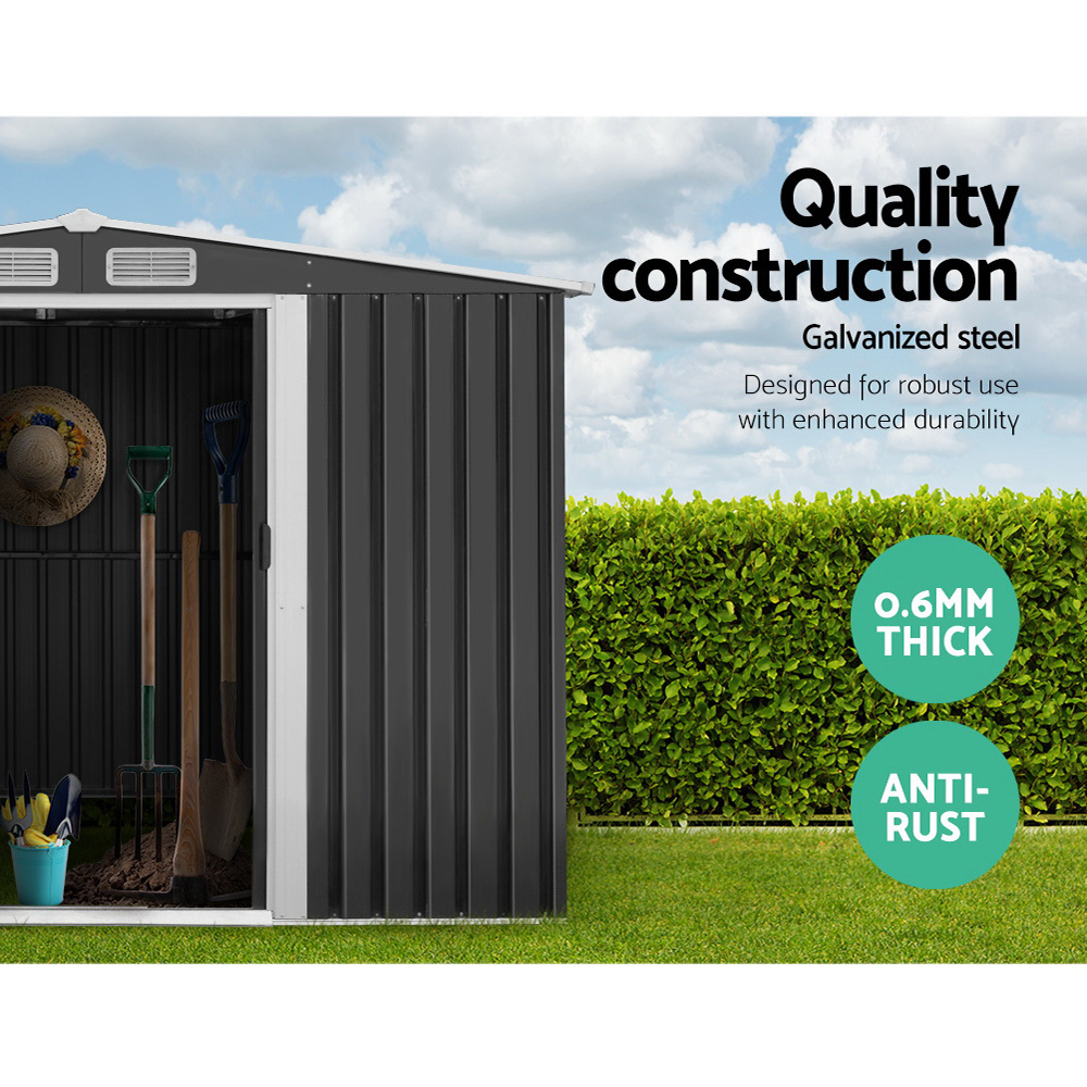 giantz garden shed workshop shelter metal with roof 2