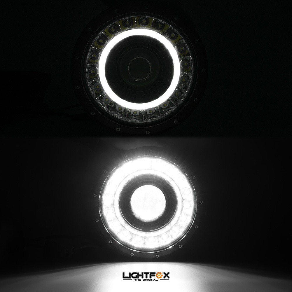 Pair 9 inch CREE LED Driving Lights Spot Round Black Spotlights 4x4 SUV ...