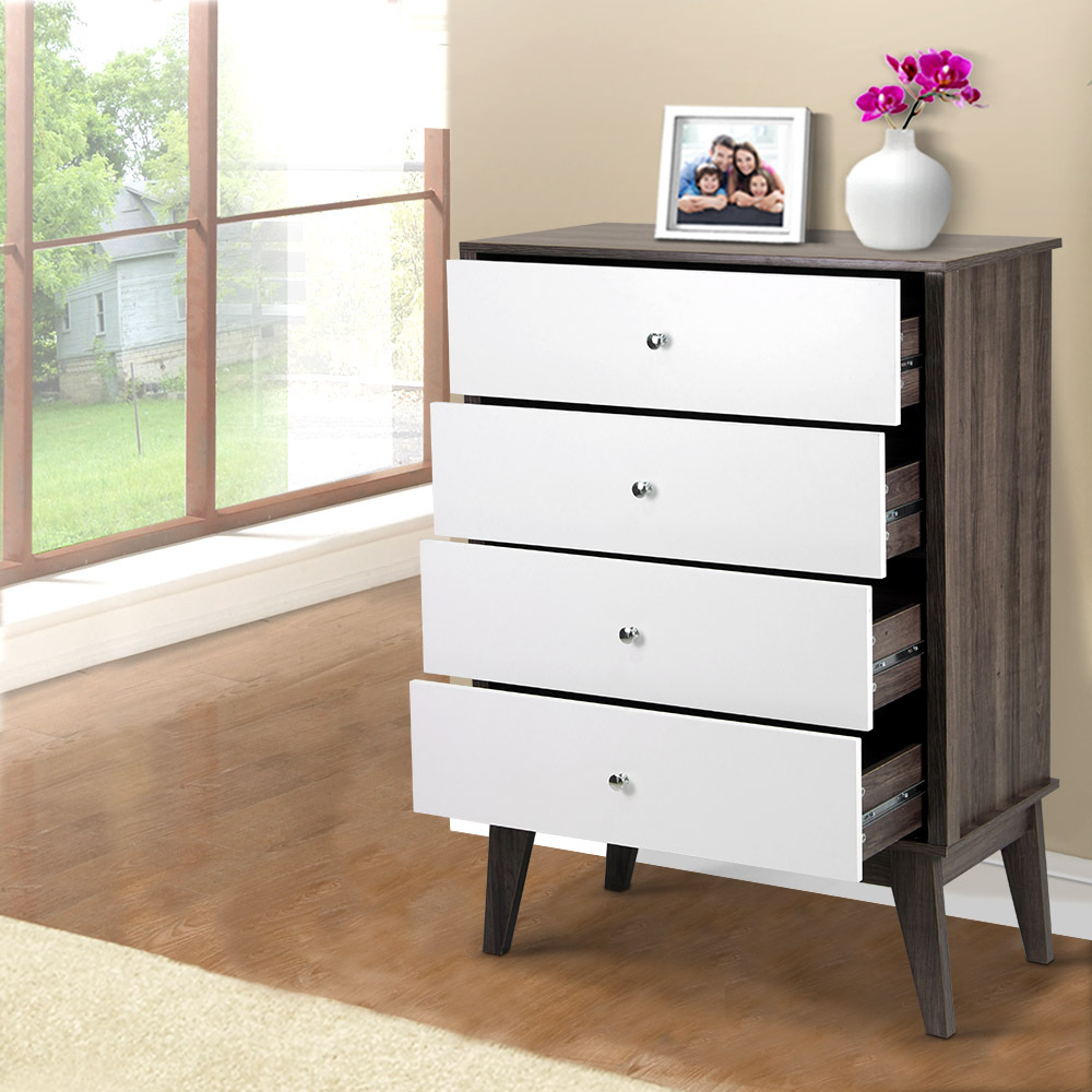 Artiss 4 Chest of Drawers Storage Cabinet - White