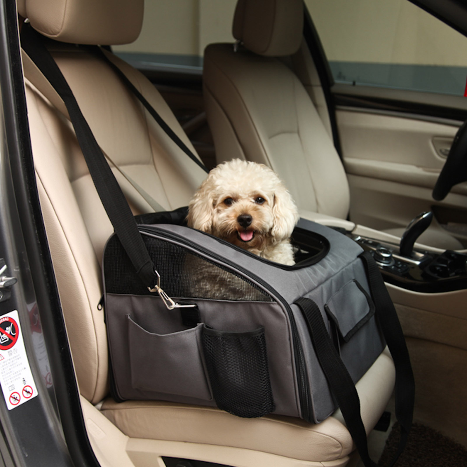 i.Pet Portable Pet Car Seat Carrier - Grey