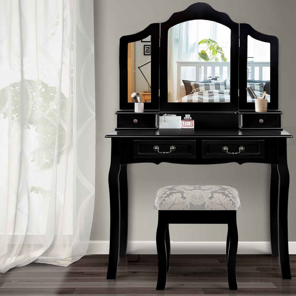 Artiss Dressing Table with Mirror Black