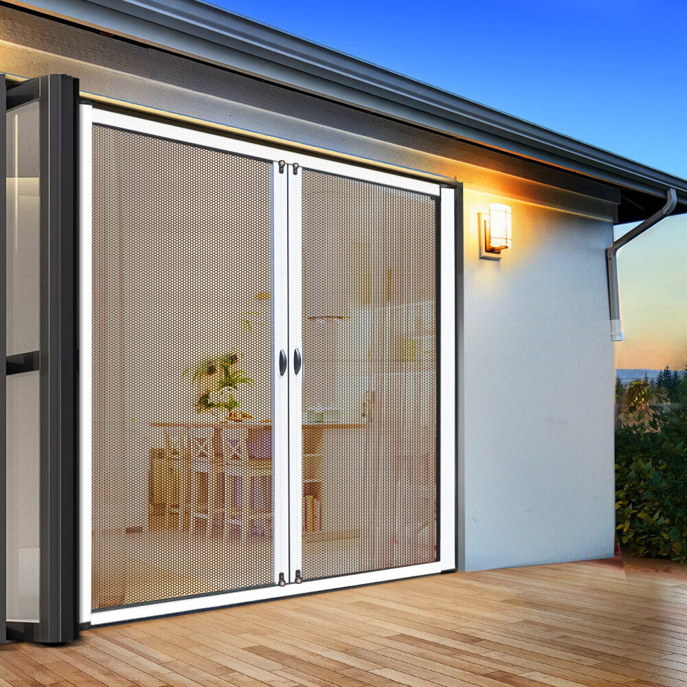 Instahut Retractable Magnetic Fly Screen Flyscreen Door Mesh Sliding 2 ...