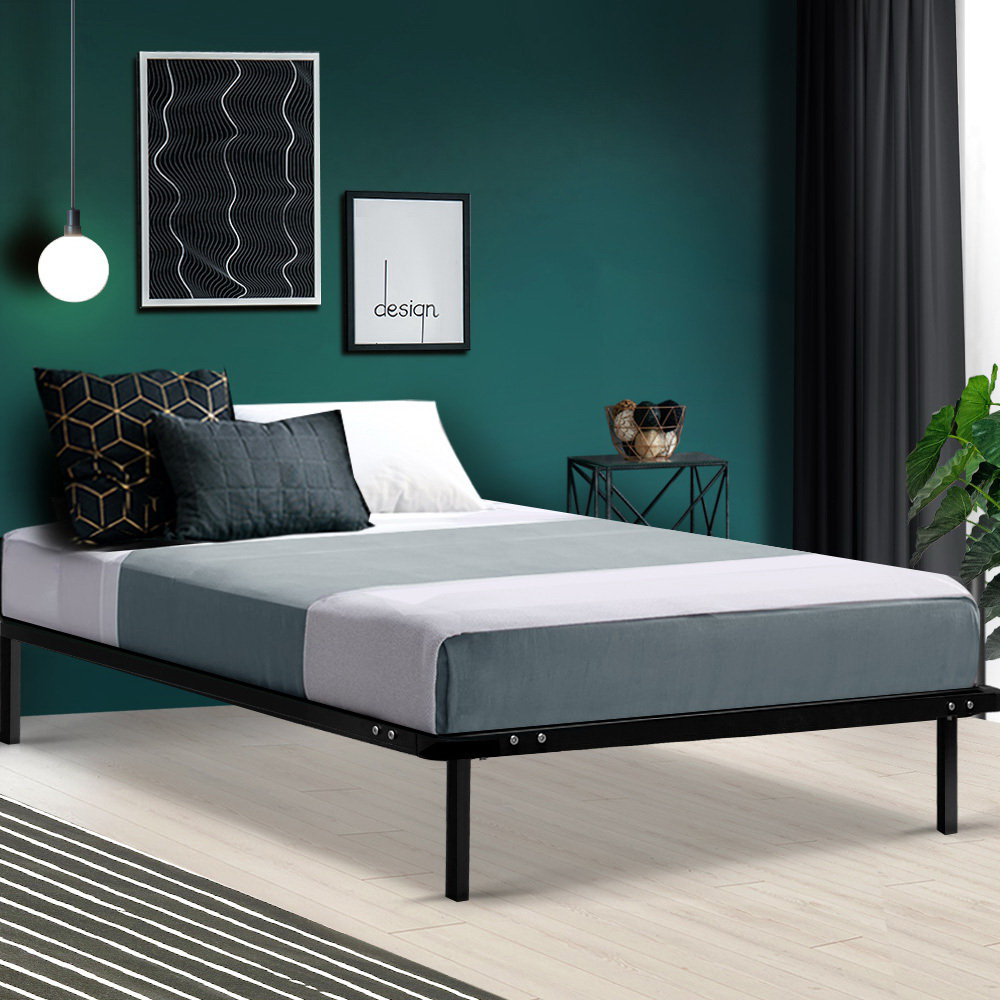 Artiss Single Size Metal Bed Frame Black