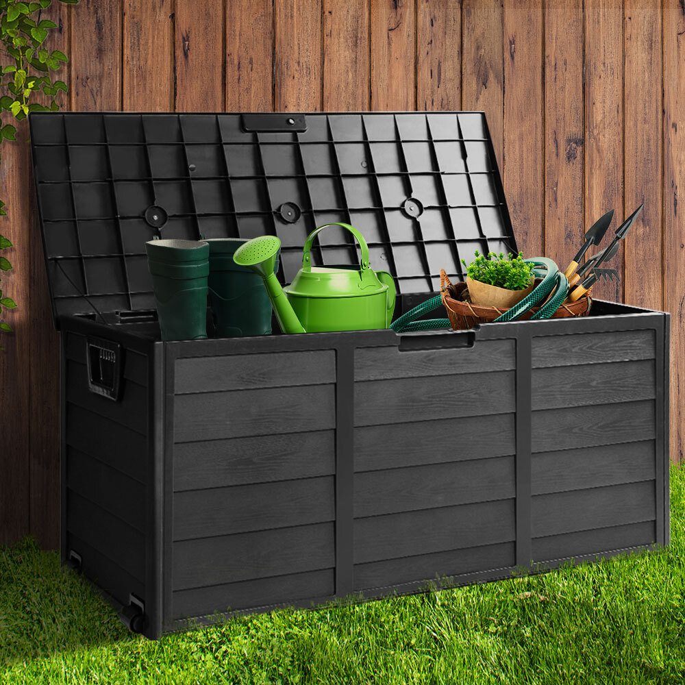 Giantz 290L Outdoor Storage Box Lockable Weatherproof Garden Deck Toy ...