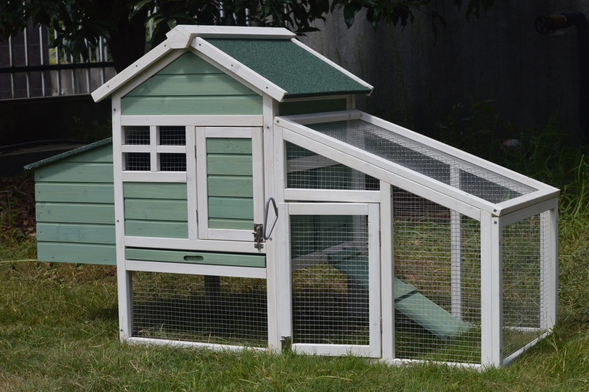 YES4PETS Green Small Chicken coop with nesting box for 2 Chickens ...
