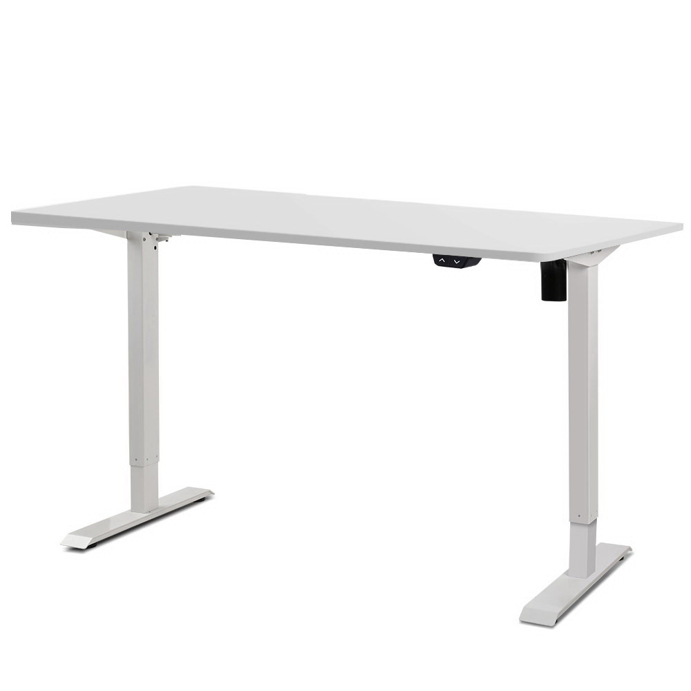 Electric Motorised Height Adjustable Standing Desk - White Frame with ...