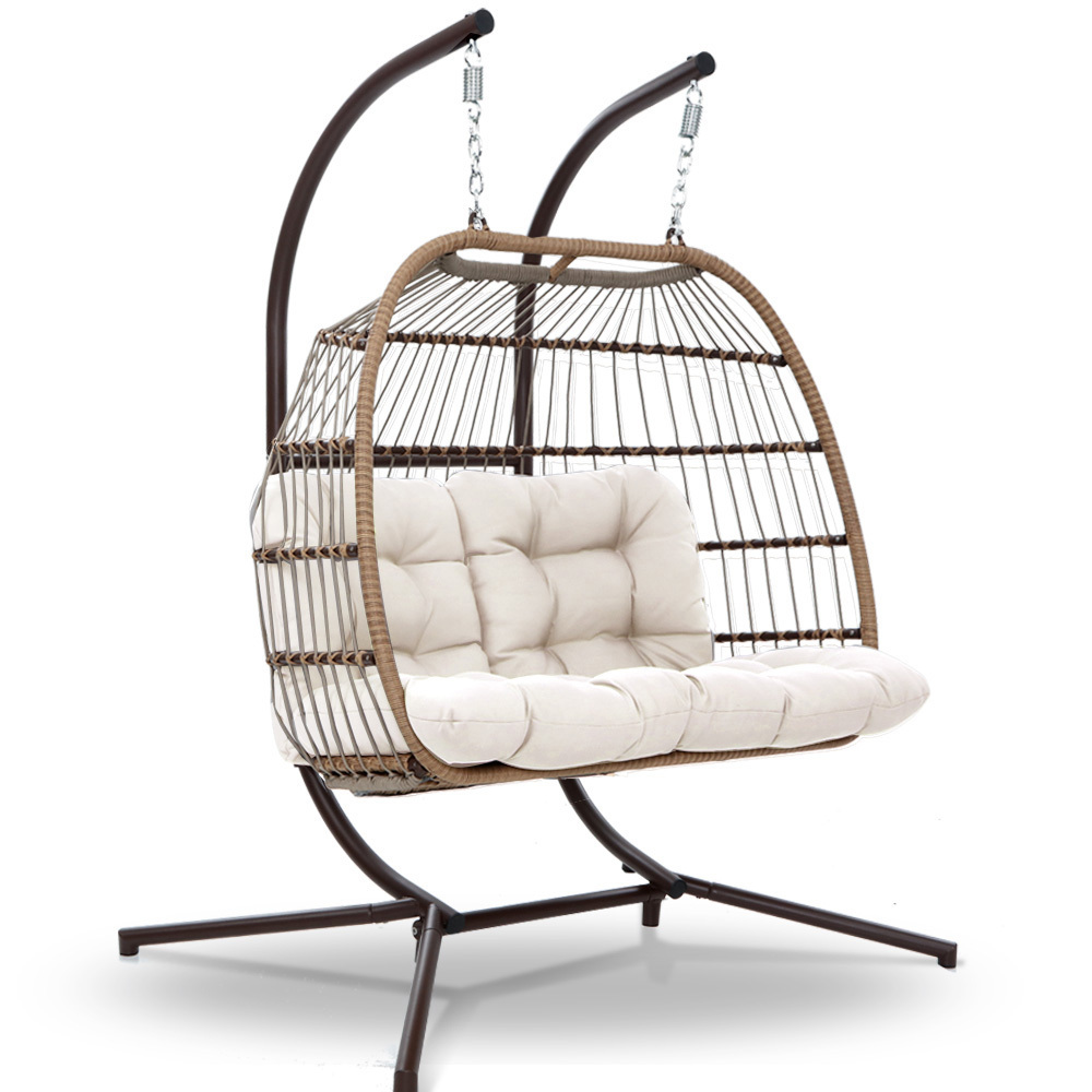 Gardeon Outdoor Furniture Hanging Swing Chair Stand Egg Hammock Rattan