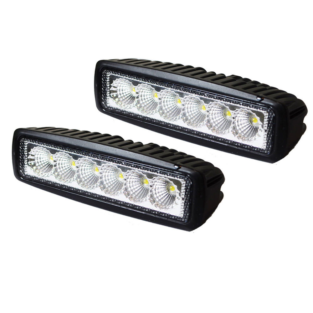 Pair 6inch 30W LED Work Light Bar Flood Reverse Fog Lights 4WD