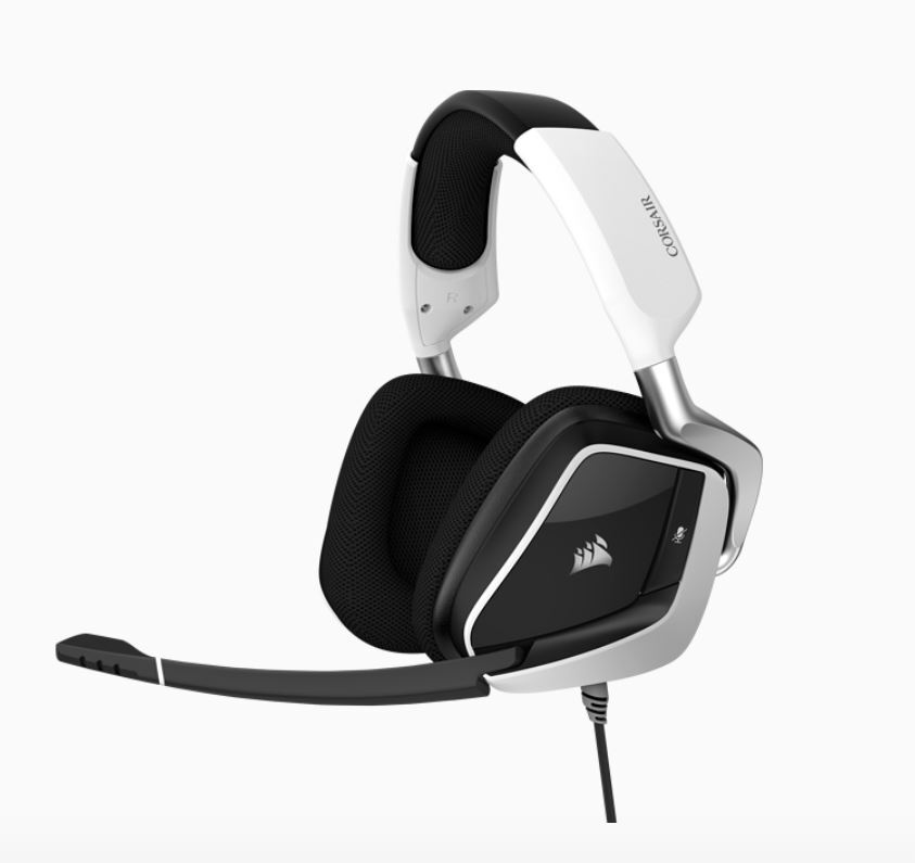 Corsair Void Elite White Usb Wired Premium Gaming Headset With 7.1 