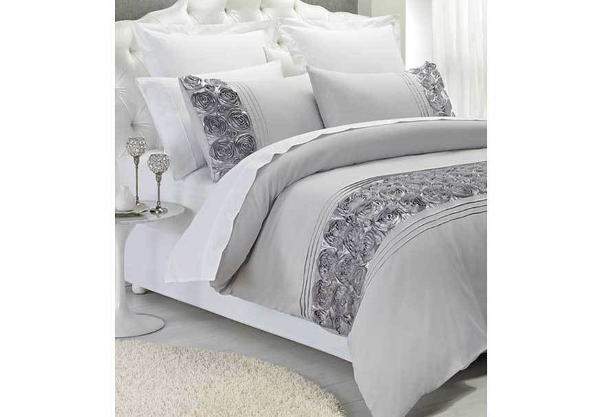 Phase2 Palazzo Silver Queen Size Quilt Cover Set 3pcs