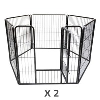 YES4PETS 12 Panels 80 cm Heavy Duty Pet Dog Cat Puppy  Rabbit Exercise Playpen Fence