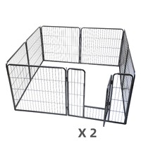 YES4PETS 16 Panels 80 cm Heavy Duty Pet Dog Puppy Cat Rabbit Exercise Playpen Fence