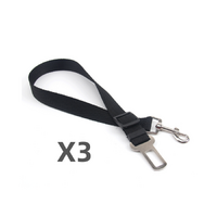 3 X YES4PETS Adjustable Nylon Dog Pet Car Safety Seat Belt Harness Restraint Lead Leash Black