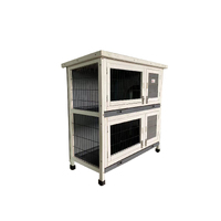 YES4PETS Large Double Storey Rabbit Hutch Guinea Pig Ferret Cage Grey