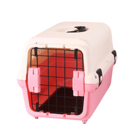 YES4PETS Small Portable Plastic Dog Cat Pet Pets Carrier Travel Cage With Tray-Pink