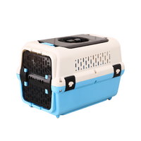 YES4PETS Large Dog Cat Crate Pet Rabbit Carrier Travel Cage With Tray & Window Blue