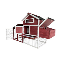 YES4PETS Red Large Chicken Coop Rabbit Hutch Guinea Pig Cat Cage Ferret House