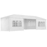 Instahut Gazebo 3x9m Marquee Wedding Party Tent Outdoor Camping Side Wall Canopy 8 Panel White