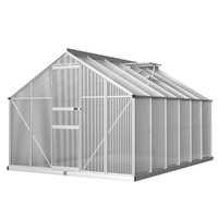 Greenfingers Greenhouse 3.6x2.5x1.95M Aluminium Polycarbonate Green House Garden Shed