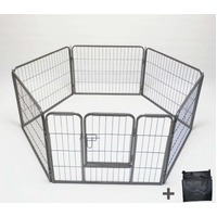 YES4PETS 6 Panel 60 cm Heavy Duty Pet Dog Puppy Cat Rabbit Exercise Playpen Fence With Cover