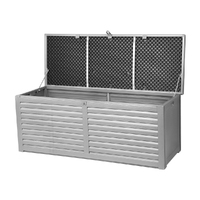 Gardeon Outdoor Storage Box 390L Container Lockable Garden Bench Tools Toy Shed Black