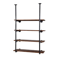 Artiss Bookshelf DIY Pipe Shelf 4 Tiers - INGE