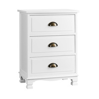 Artiss Bedside Table 3 Drawers Vintage - THYME White