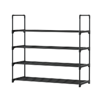 Artiss Shoe Rack 4-tier 16 Pairs Stackable Black