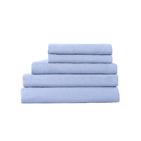 Royal Comfort 2000TC 6 Piece Bamboo Sheet & Quilt Cover Set Cooling Breathable - Queen - Light Blue