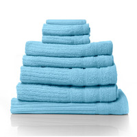 Royal Comfort Eden Egyptian Cotton 600GSM 8 Piece Luxury Bath Towels Set - Aqua