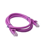 8WARE Cat6a UTP Ethernet Cable 1m Snagless Purple