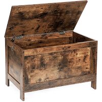 Wooden Sturdy Entryway Storage Bench with Safety Hinge