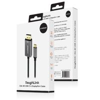 mbeat Tough Link 1.8m 4K USB-C to Display Port Cable - Space Grey