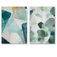 Wall Art 40cmx60cm Green Marble 2 Sets White Frame Canvas