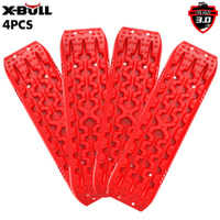 X-BULL 2 Pairs Recovery tracks Sand Mud Snow 4WD / 4x4 ATV Offroad Stronger Gen 3.0 - Red