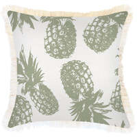 Cushion Cover-Coastal Fringe-Pineapples Sage-45cm x 45cm