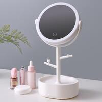 Ecoco Smart LED Light Cosmetic Makeup Mirror USB Touch Screen Home Desk Vanity 360° White