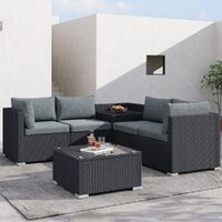 6PCS Outdoor Modular Lounge Sofa Coogee-Black