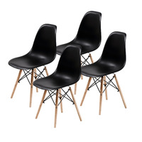 4X Retro Dining Cafe Chair DSW BLACK