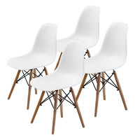 4X Retro Dining Cafe Chair DSW WHITE