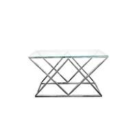 Alsea Console Table Silver Base - Clear Glass