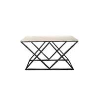 Alsea Console Table Black Base - White Marble