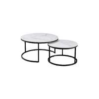 Nesting Style Coffee Table - White on Black - 80cm/60cm