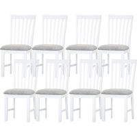 Laelia Dining Chair Set of 8 Solid Acacia Timber Wood Coastal Furniture - White