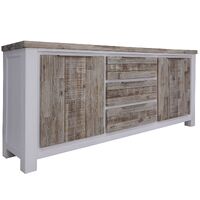 Plumeria Buffet Table 200cm 2 Door 3 Drawer Solid Acacia Timber - White Brush