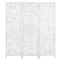 Jans 3 Panel Room Divider Screen Privacy Shoji Timber Wood Stand - White